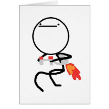 Nothing To Do Here Jet Pack Guy Greeting Cards