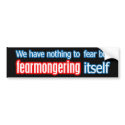 Nothing To Fear bumper stickers by BoogieMonst Nothing To Fear bumper stickers