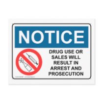 NOTICE DRUG USE OR SALES postcards by baxiemur NOTICE DRUG USE OR SALES postcards