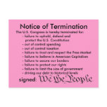 Notice of Termination postcard