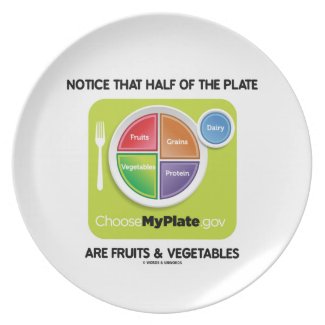 Notice That Half Of Plate Are Fruits & Vegetables