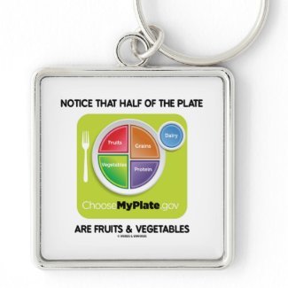 Notice That Half Of Plate Are Fruits & Vegetables keychain
