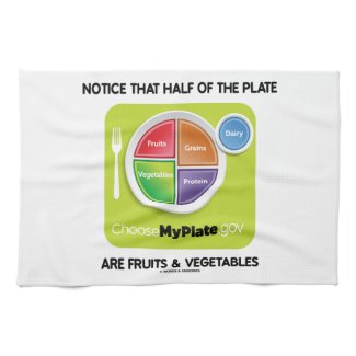 Notice That Half Of Plate Are Fruits & Vegetables Towels