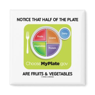 Notice That Half Of Plate Are Fruits & Vegetables magnet