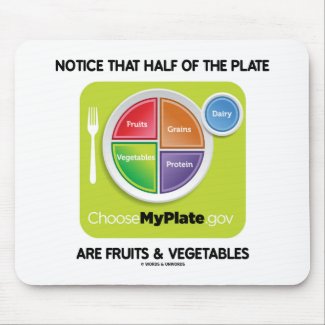 Notice That Half Of Plate Are Fruits & Vegetables Mouse Pad
