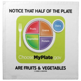Notice That Half Of Plate Are Fruits & Vegetables Napkin