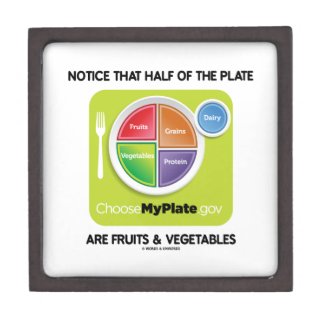 Notice That Half Of Plate Are Fruits & Vegetables Premium Keepsake Box