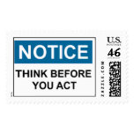 NOTICE Think Before You Act Stamps