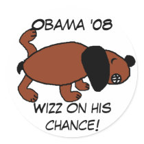 notobamafan, Obama '08, Wizz on his chance! stickers by jenniekurono notobamafan, Obama '08, Wizz on his chance! stickers