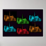Notre Dame at Night Collage Print