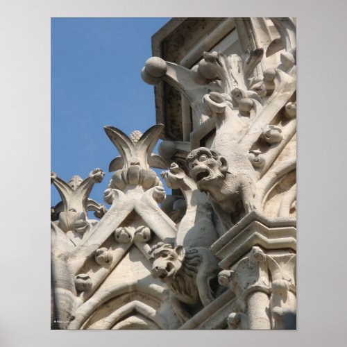 Notre Dame Chimera Watchful Eyes Print print