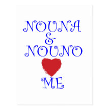 NOUNA AND NOUNO LOVE ME POSTCARD