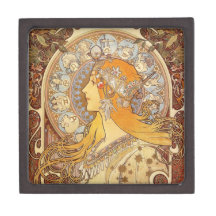 Nouveau Alphonse Mucha Zodiac Premium Keepsake Boxes