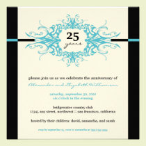 Nouveau Anniversary Party Invitation (aqua) invitations
