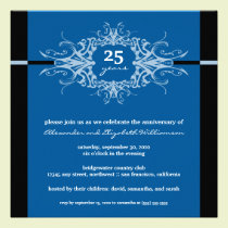 Nouveau Anniversary Party Invitation (blue) invitations