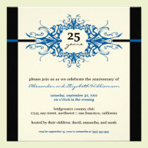 Nouveau Anniversary Party Invitation (blue) invitations