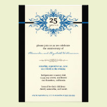 Nouveau Anniversary Party Invitation (blue) invitations