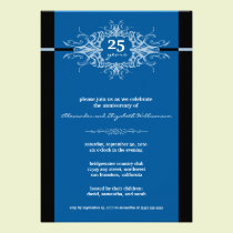 Nouveau Anniversary Party Invitation (blue) invitations