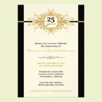 Nouveau Anniversary Party Invitation (gold) invitations