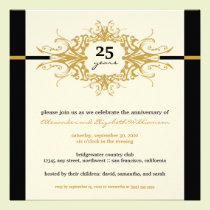 Nouveau Anniversary Party Invitation (gold) invitations