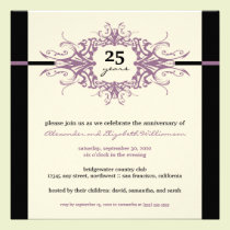 Nouveau Anniversary Party Invitation (purple) invitations