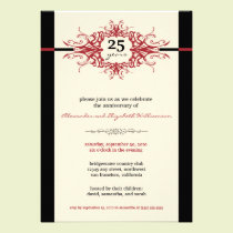 Nouveau Anniversary Party Invitation (red) invitations