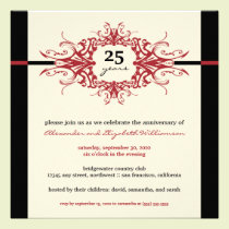 Nouveau Anniversary Party Invitation (red) invitations