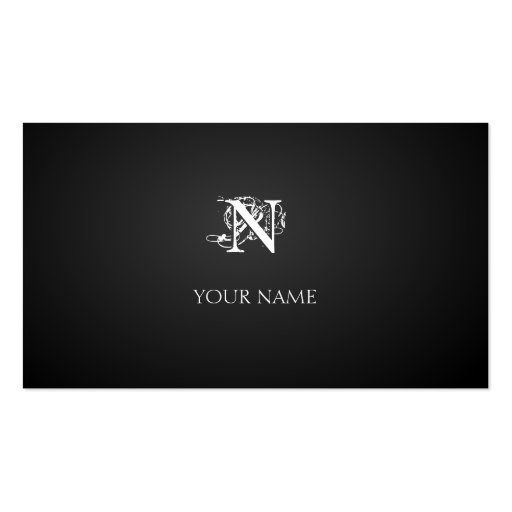 Nouveau graphite business card template (front side)