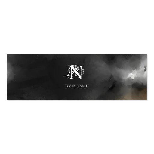 Nouveau Gray Small Business Card Template (front side)