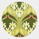 Nouveau in Spring Green Round Stickers
