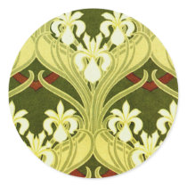 Nouveau in Spring Green Round Stickers