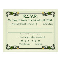 Nouveau Lilies (Invitation Reply Card)