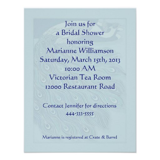 Nouveau Peacock Bridal Shower Invitation
