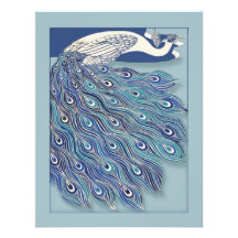 Nouveau Peacock Wedding Invitation