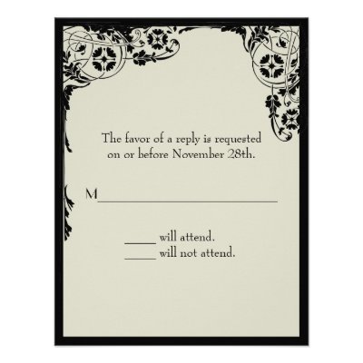 Nouveau Response Card Custom Invites