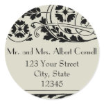 Nouveau Return Address Envelope Seal Sticker