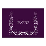 Nouveau Snowdrops Purple RSVP Card