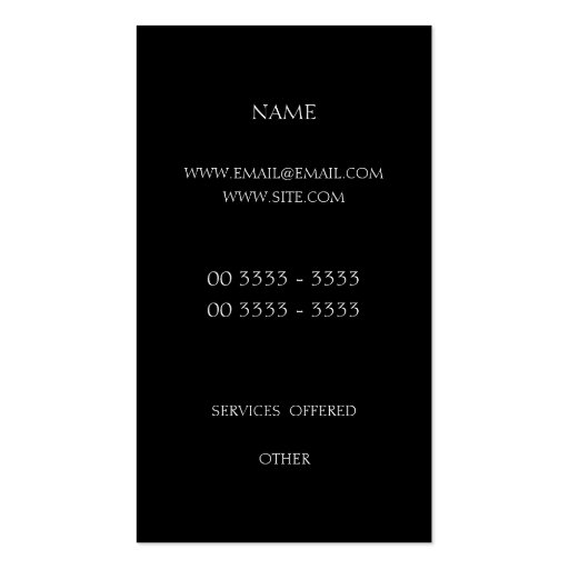 Nouveau vertical line business card template (back side)