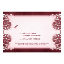 Nouveau Victorian: Burgundy & White RSVP invitations