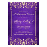Nouveau Victorian Gold Aubergine Rehearsal Dinner Custom Announcement
