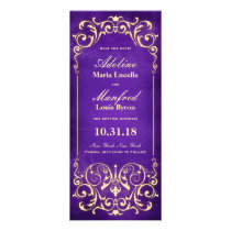 Nouveau Victorian: Gold & Aubergine Save the Date invitations