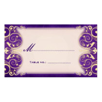 Nouveau Victorian Gold Aubergine Table Escort Card business cards
