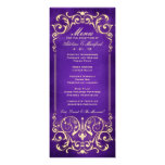 Nouveau Victorian: Gold & Aubergine Wedding Menu Custom Invites