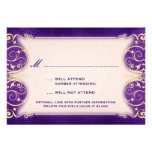 Nouveau Victorian: Pale Gold & Aubergine RSVP Announcement