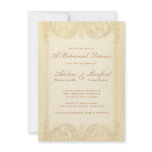 Nouveau Victorian Pale Gold Fancy Rehearsal Dinner Custom Invites
