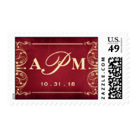 Nouveau Victorian: Red & Gold Monogram Stamps