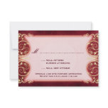 Nouveau Victorian: Red & Gold RSVP Custom Announcement
