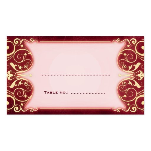 Nouveau Victorian: Red & Gold Table Escort Card Business Card Templates