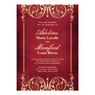 Nouveau Victorian: Red & Gold Wedding Invites