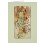 Nouveau Winter Girl Solstice Greeting Card